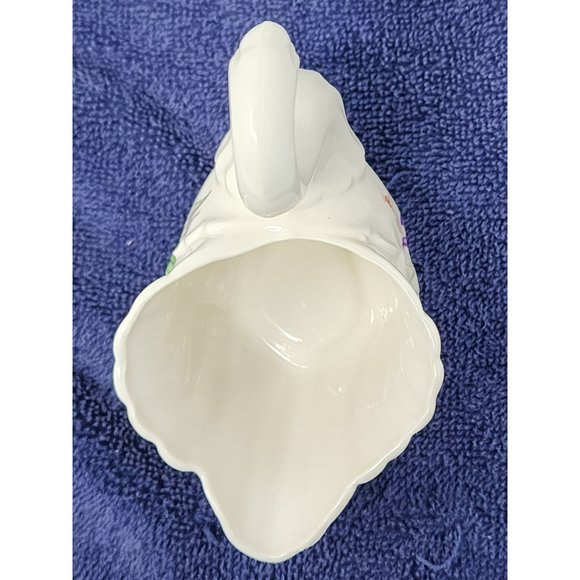 CRE Irish Porcelain‎ Galway Ireland Swan With Hand Painted Flowers Purple/Pink - Picture 6 of 10